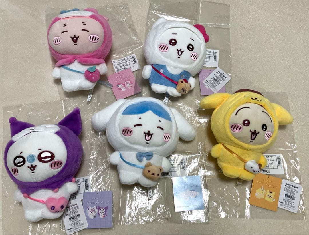 ちいかわ サンリオ コラボ ぬいぐるみ コンプリート ５種セット