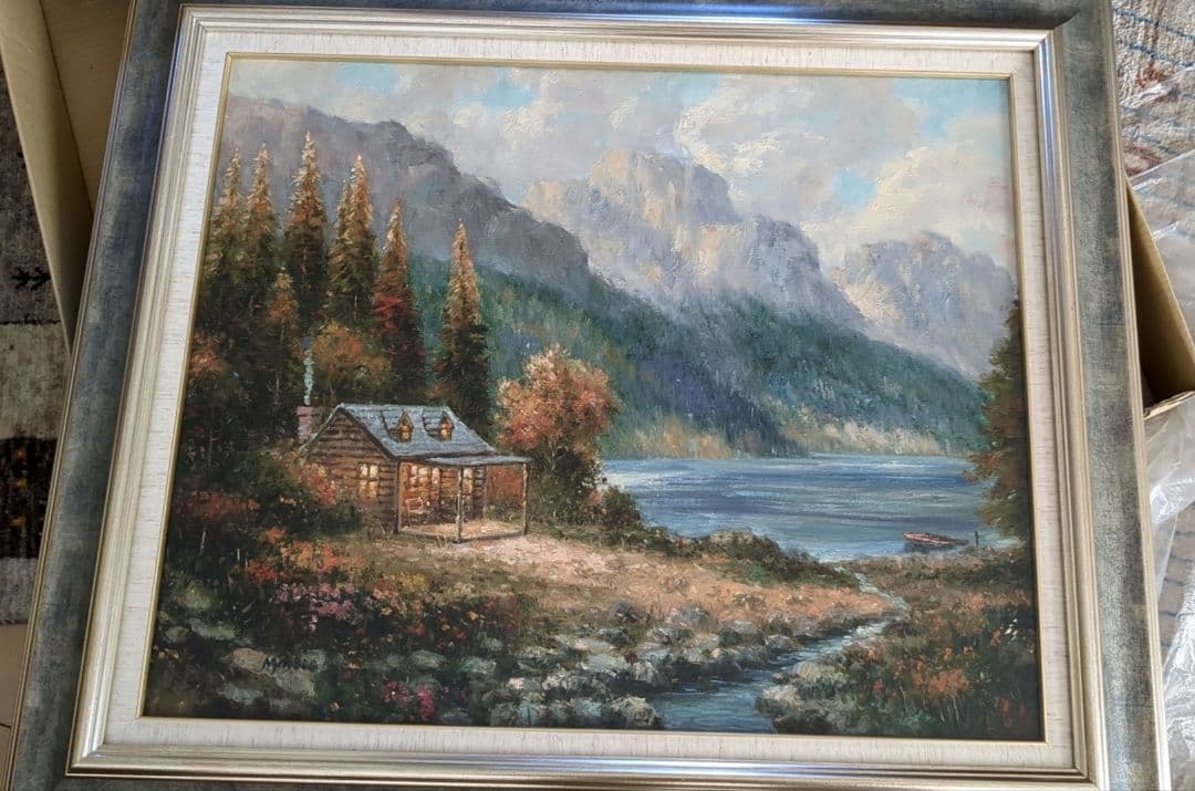 風景画 油彩画 F-12 シルバーフレーム