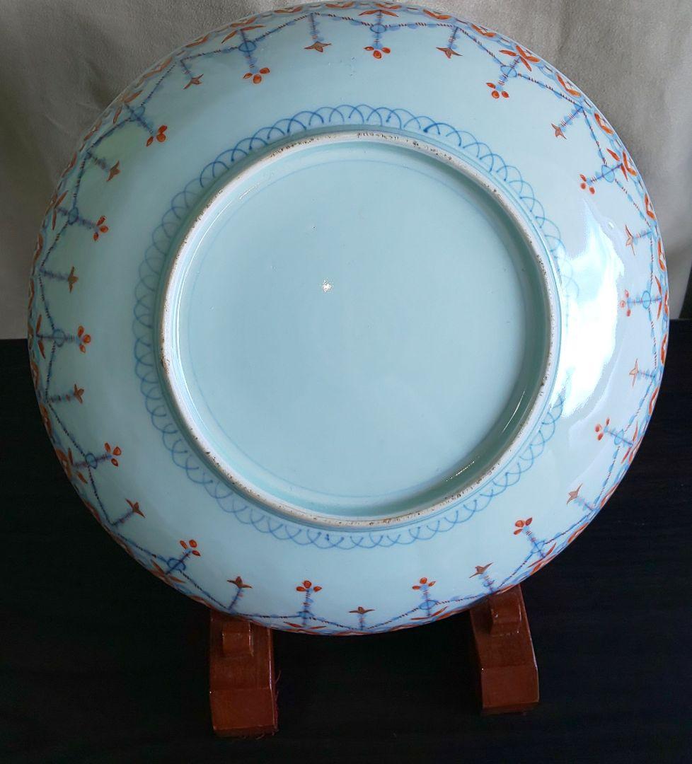 古伊万里 江戸時代中期 多彩な花柄の陶器の皿