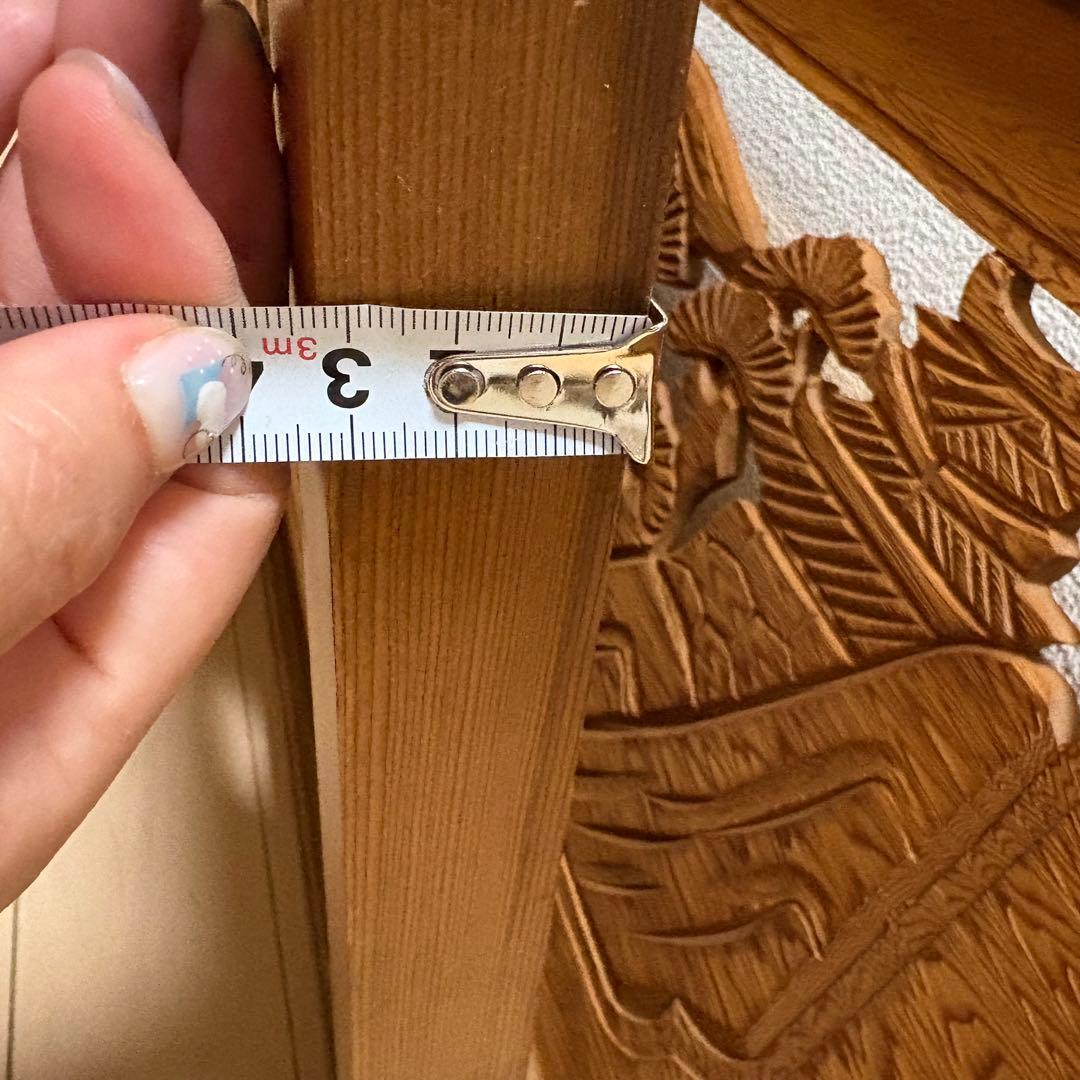 欄間　芸術　木製彫刻アートパネル　松の木　城