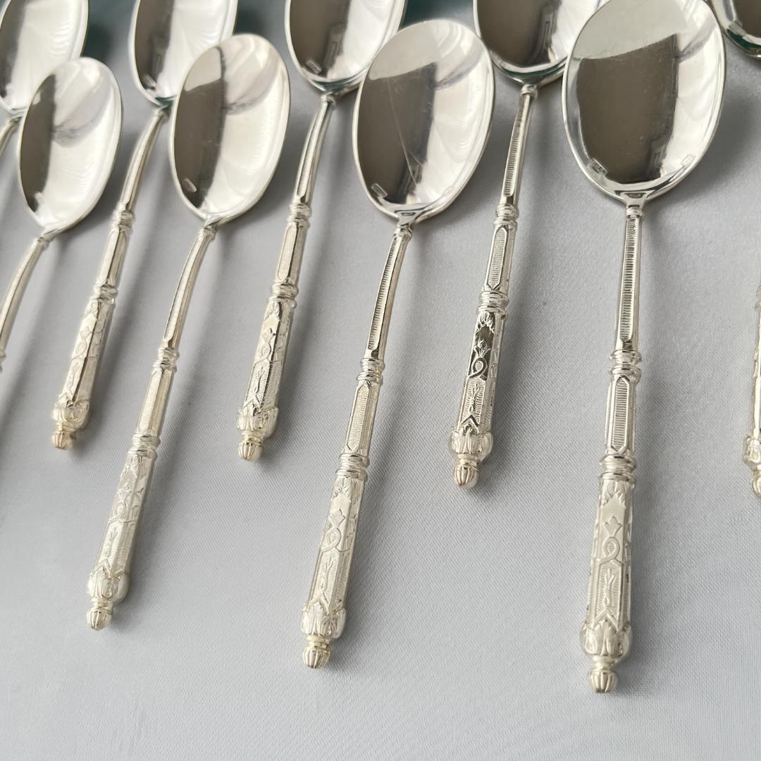 【SFAM】 ロシア様式のアイスクリームスプーン 12本組 仏蘭西 13.5cm