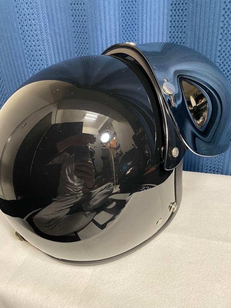 tt&co スーパーマグナムダブルストラップ仕様ヘルメット　バブルシールドミラー