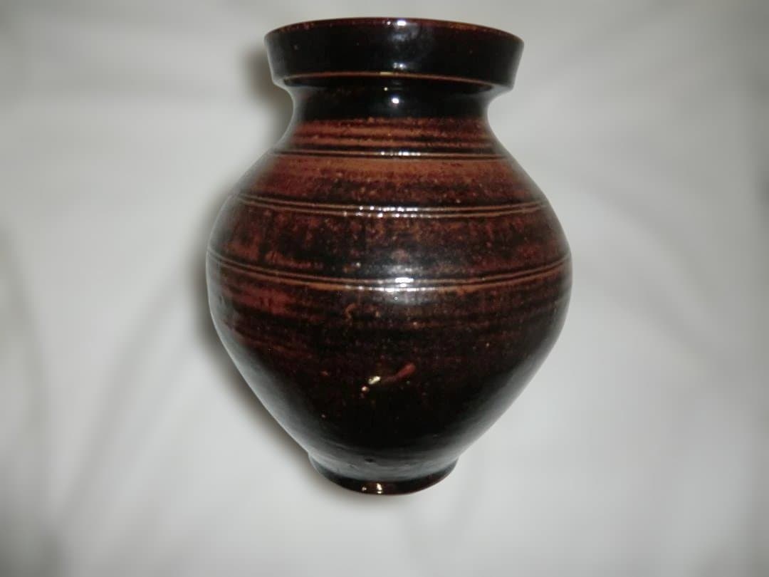 立杭焼　　市野弘之　　天目壺　　木箱入り