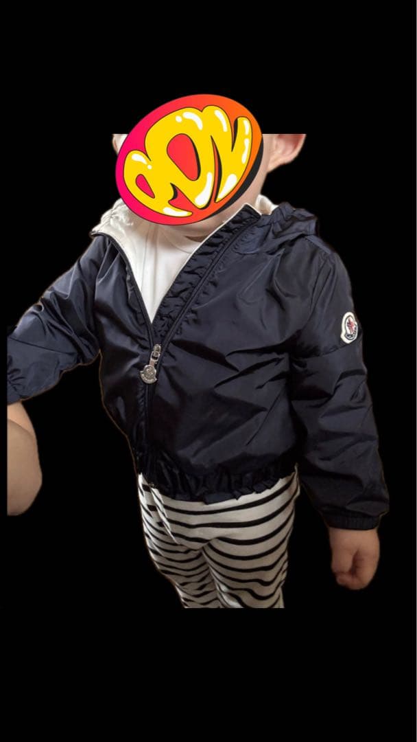 ネイビー ジップアップジャケット フード付き