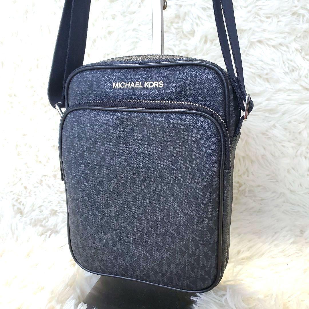 【美品】MICHAEL KORS ショルダーバッグ MKロゴ シグネチャー 黒