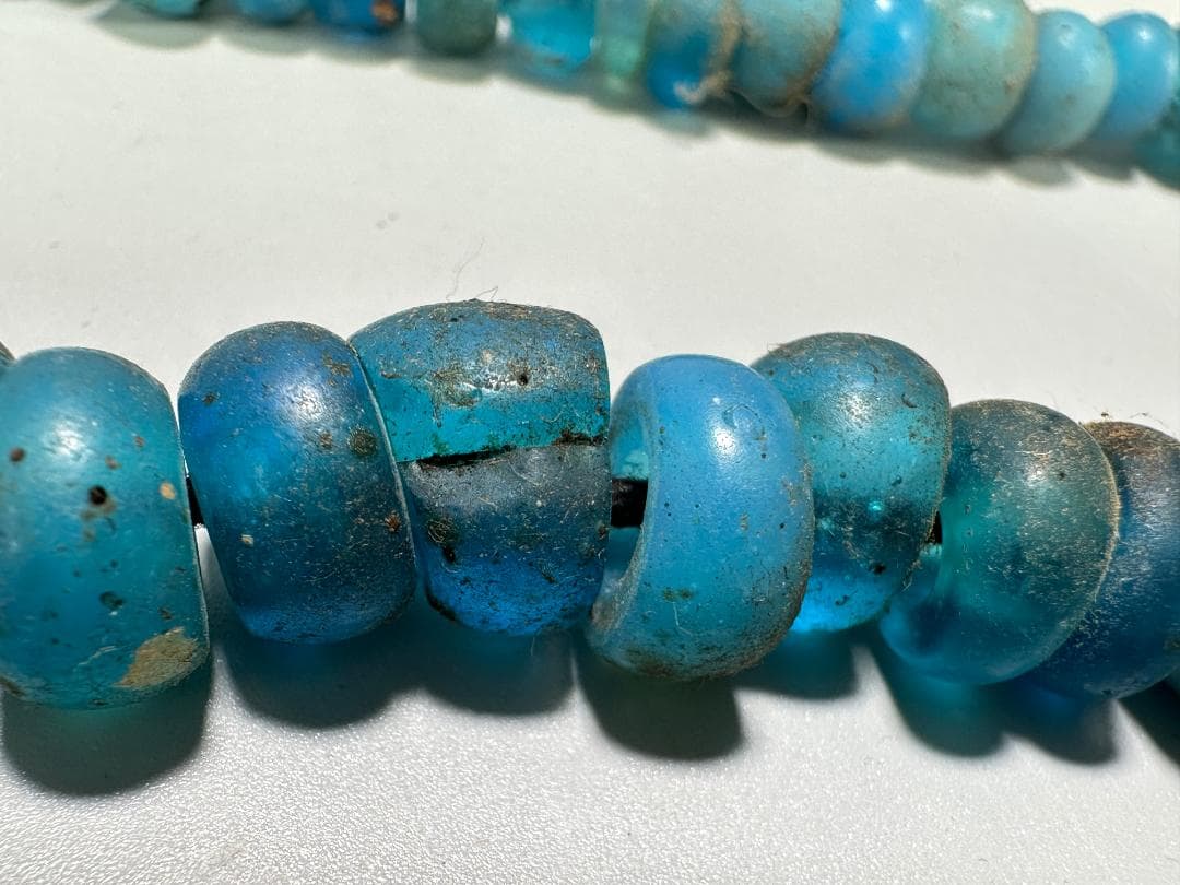 アイヌ美術　タマサイ　首飾り 念珠 アイヌ 時代品 とんぼ玉 ガラス玉