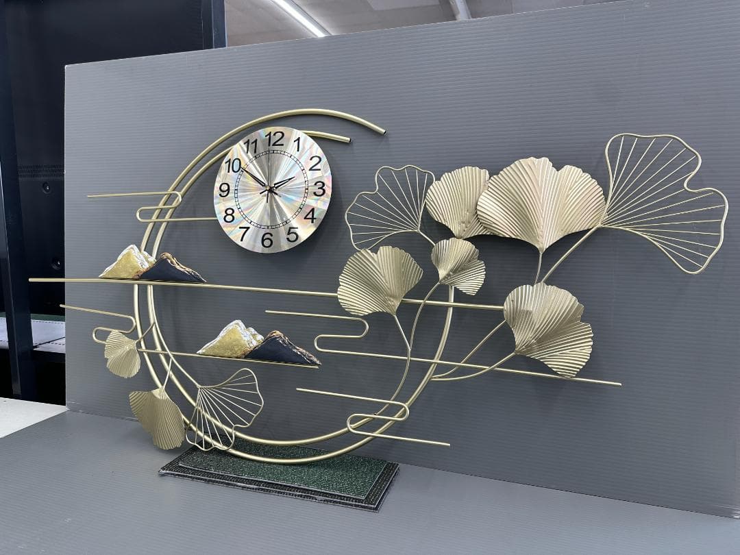 ウォールクロック　壁掛け時計　真鍮　ゴールド