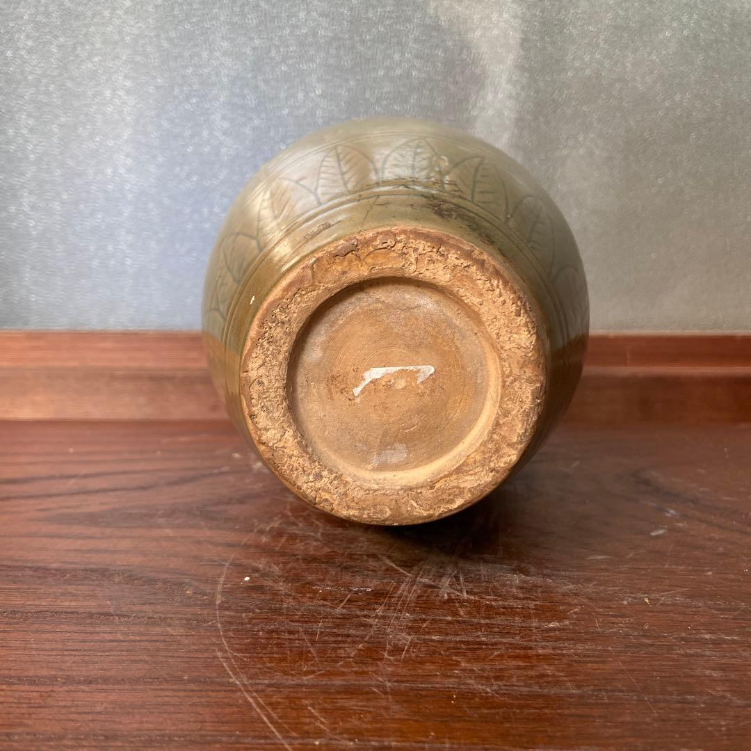 耀州窯青磁人物図花入 宋時代まとめて4点