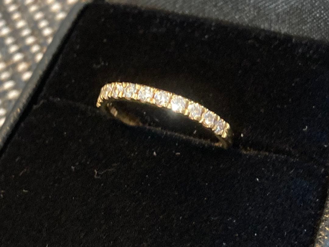 K18 天然ダイヤモンド ハーフエタニティリング 0.3ct H&C