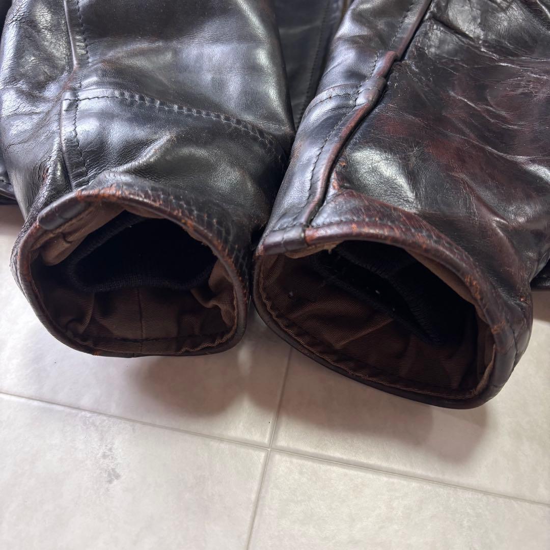 【超希少】エアロレザー ハイウェイマン レザージャケット ホースハイド 茶芯