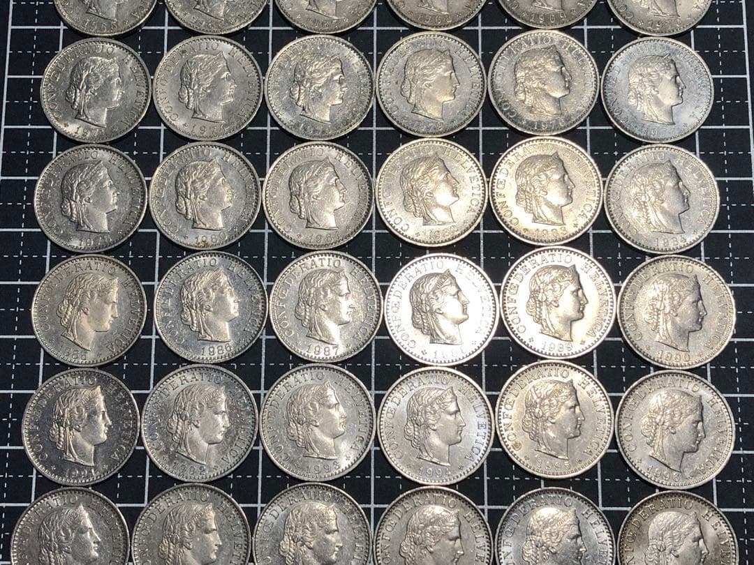 4005【スイス】1955-2015年20サンチーム　硬貨　年号別揃い　57枚