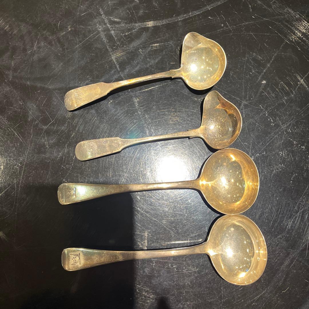 アンティーク　純銀　レードル　お玉