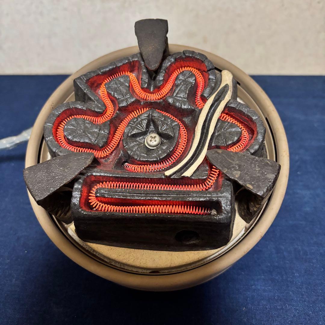 美品/炉釜/風炉釜/唐銅朝鮮風炉/野々田製電熱器/敷板/茶道具/お点前道具