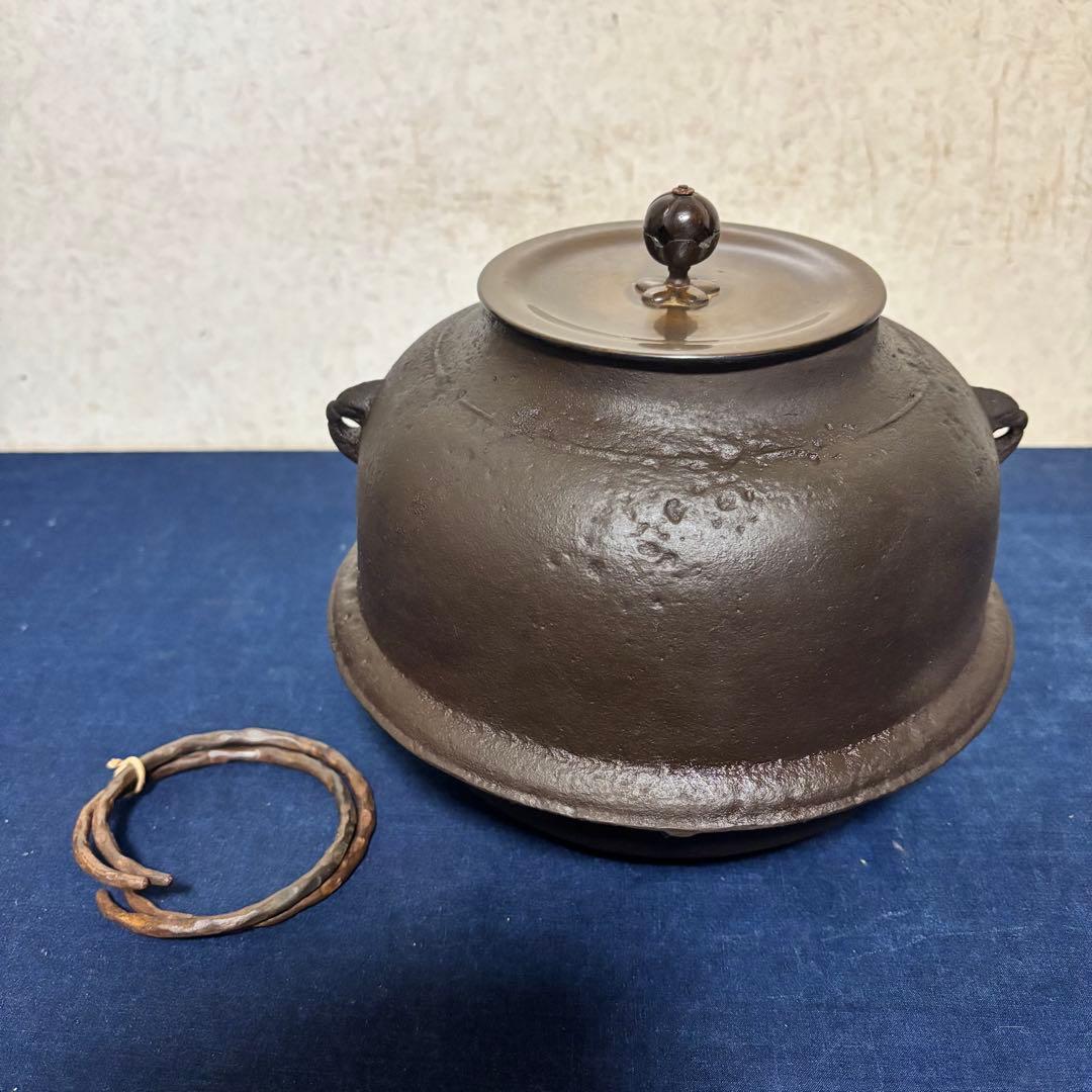 美品/炉釜/風炉釜/唐銅朝鮮風炉/野々田製電熱器/敷板/茶道具/お点前道具