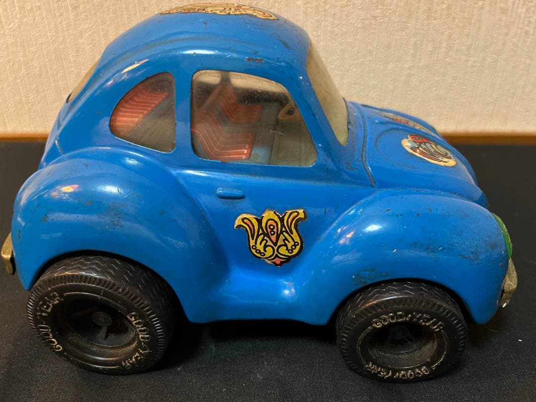 日本製/当時物/レトロ/アサヒ玩具/asahi toy/VW/車/ブリキ/青