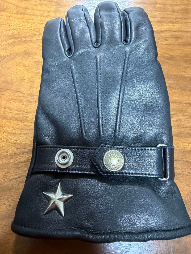 Schott レザー手袋 黒 ワンスター　ショット　ブラックレザー