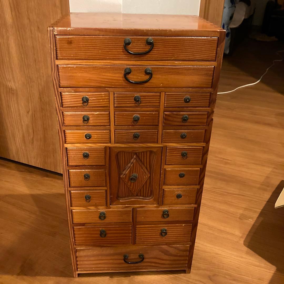 木製引き出し収納棚 薬棚