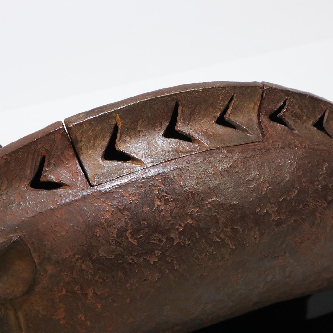 津田永寿 鋳銅製 干支亥「雄風」置物 香炉 台座付 共箱 猪形香爐