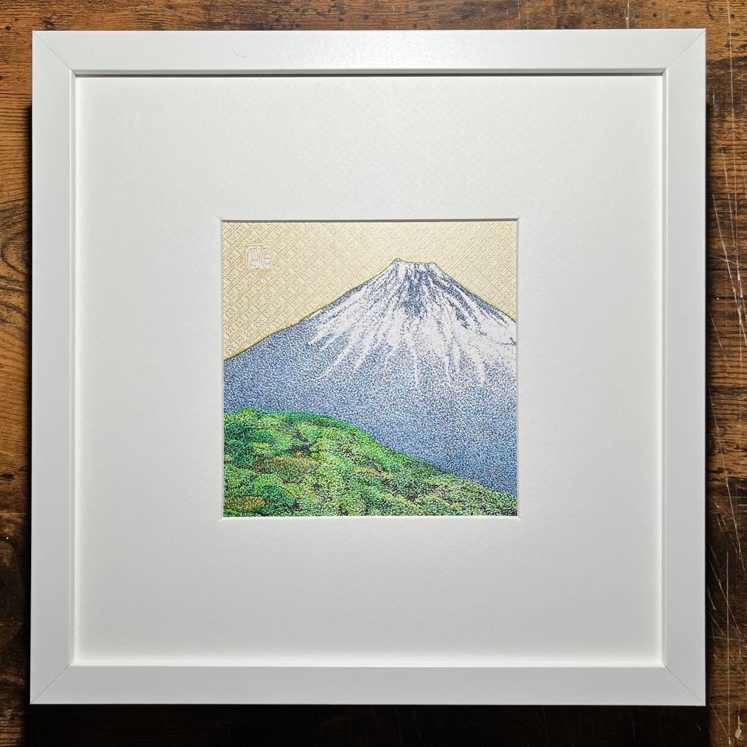 ボールペンアート「富士」イラスト原画