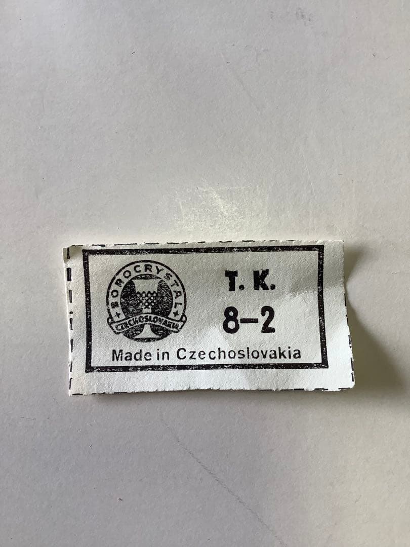 ボヘミア　クリスタル製　花瓶 花柄装飾　フラワーベース　チェコ