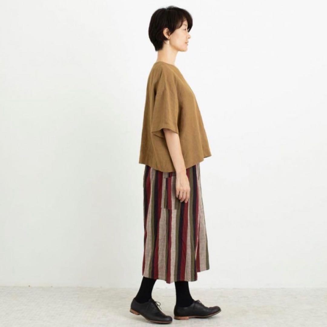新品☆ヤンマ産業 yamma☆会津木綿 キュロット ロング+5cm丈 さかえ縞