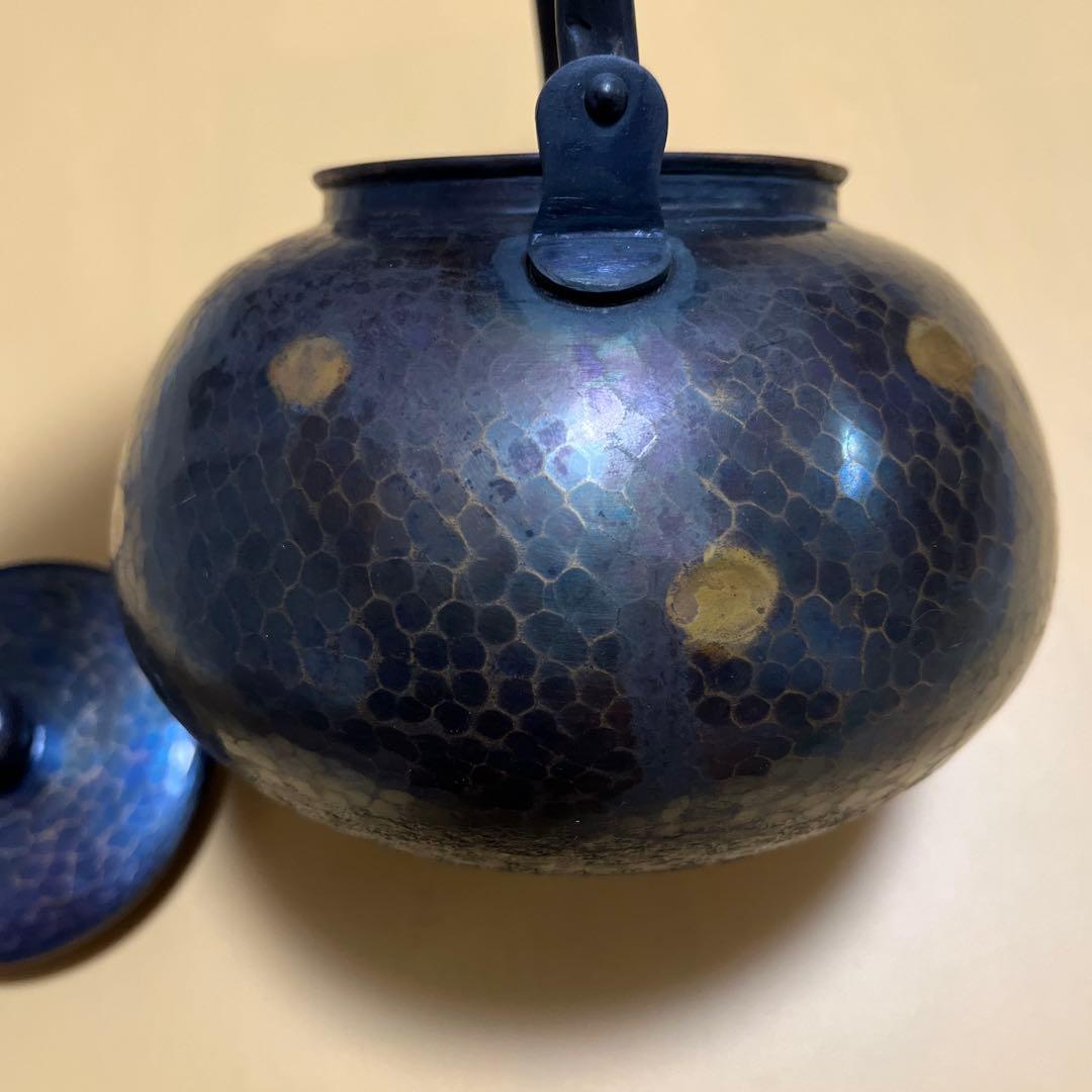 ⭐️状態極上⭐️清穂堂 鎚起銅器 銅製 急須 紫金色 蔓巻き 茶道具 槌目