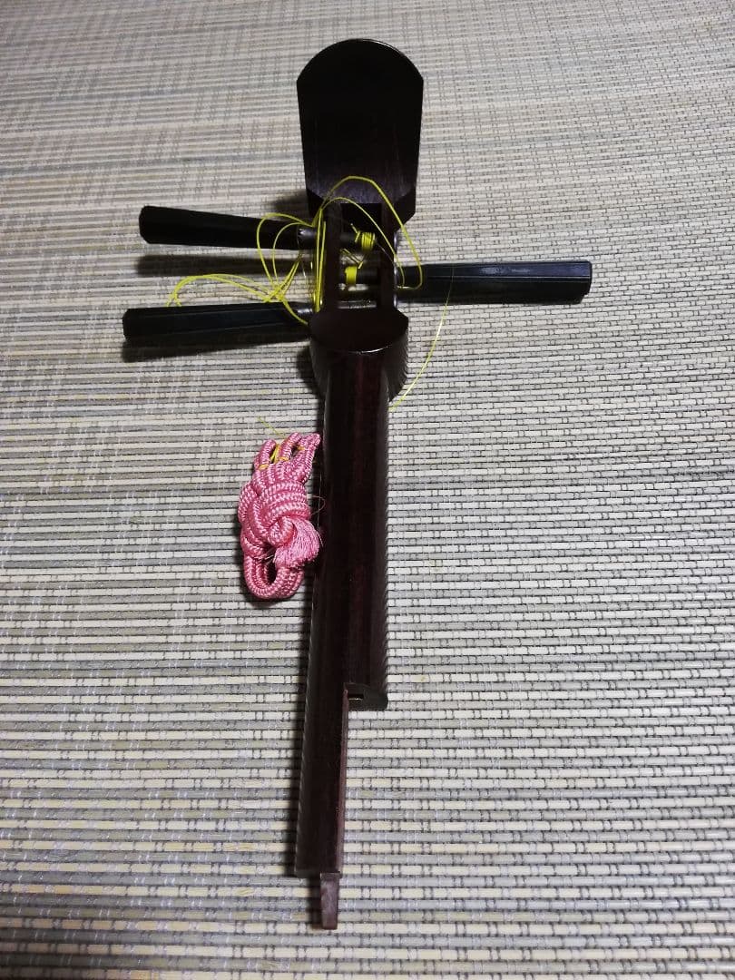 三味線本体 白黒 約90㌢短棹サイズ 付属品あり