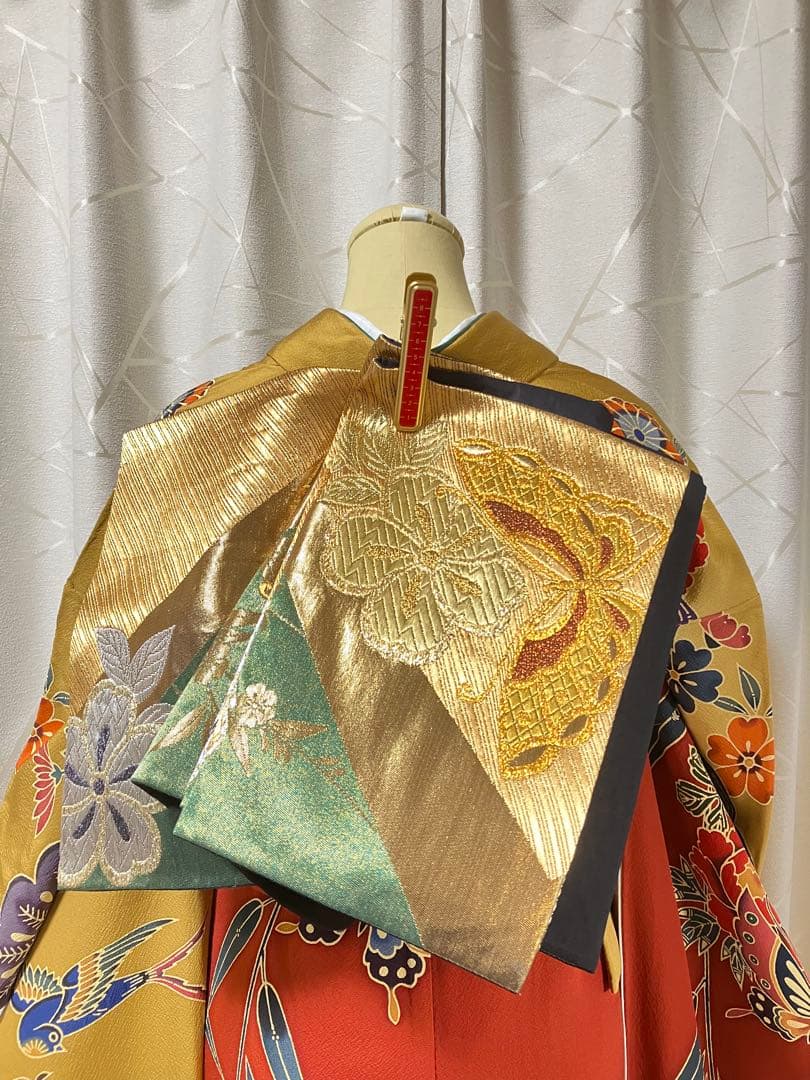 大特価SALE中◉高級振袖フルセット 【9点セット】落款あり作家品草花 染め分け