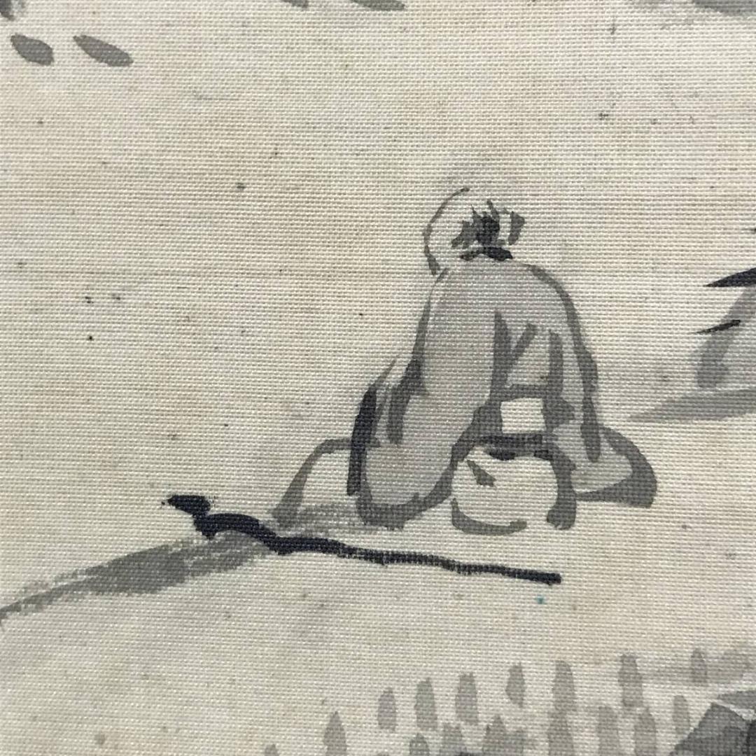 【真作】森琴石/山水人物画賛/山水図/掛軸/名家伝来/AC-704