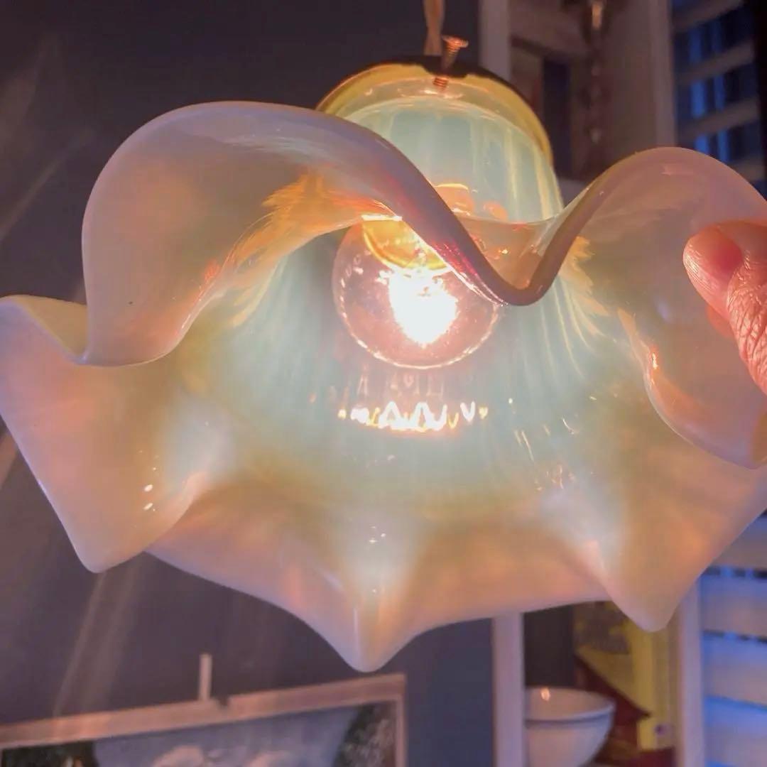 ヴァセリン（ウラン）　イギリス　1920年　ランプシェード　ガラス　アンティーク