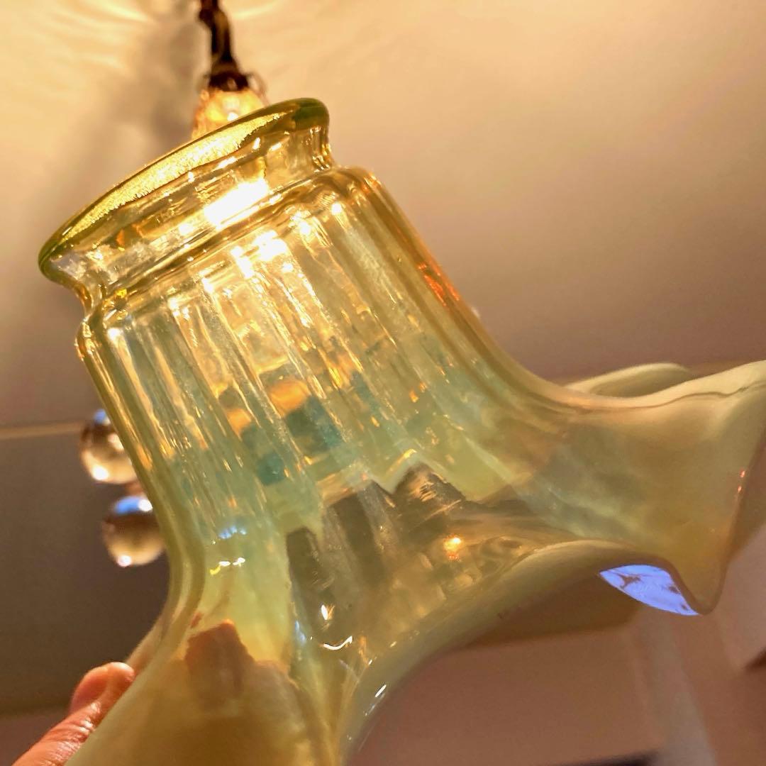 ヴァセリン（ウラン）　イギリス　1920年　ランプシェード　ガラス　アンティーク