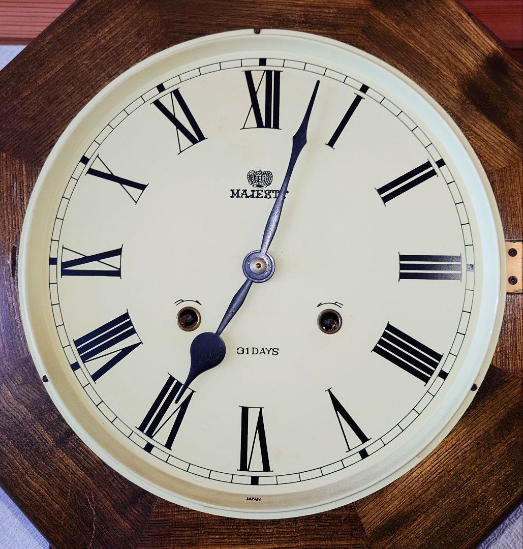 〈完動・美品〉武田時計MAJESTY②　31日巻　八角ゼンマイ振り子時計　古時計