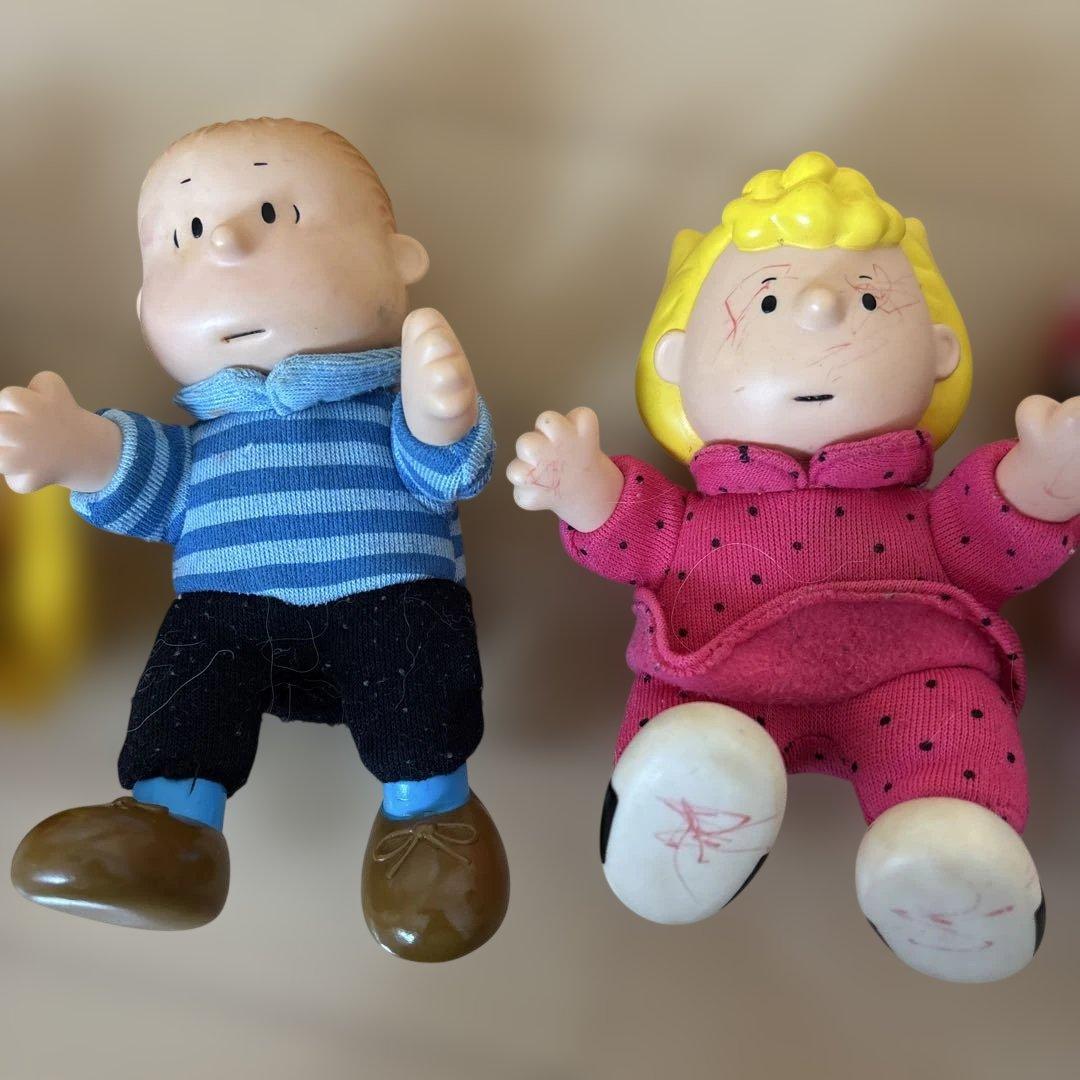 スヌーピー布服＋ソフビセット90年代ヴィンテージPEANUTS製