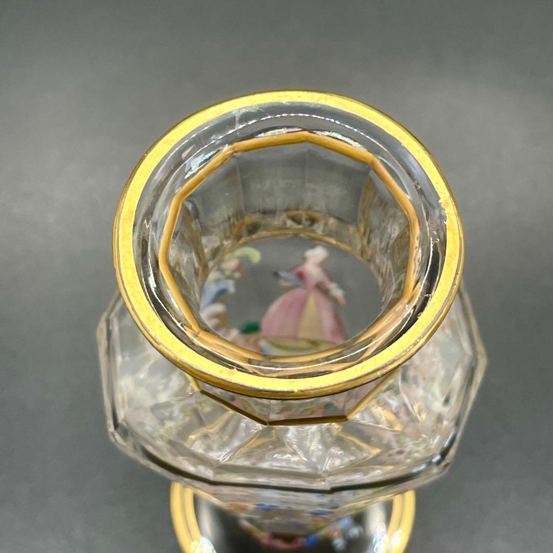 Lobmeyr ロブマイヤー 金彩エナメル 花柄 貴婦人 花瓶 ペアセット