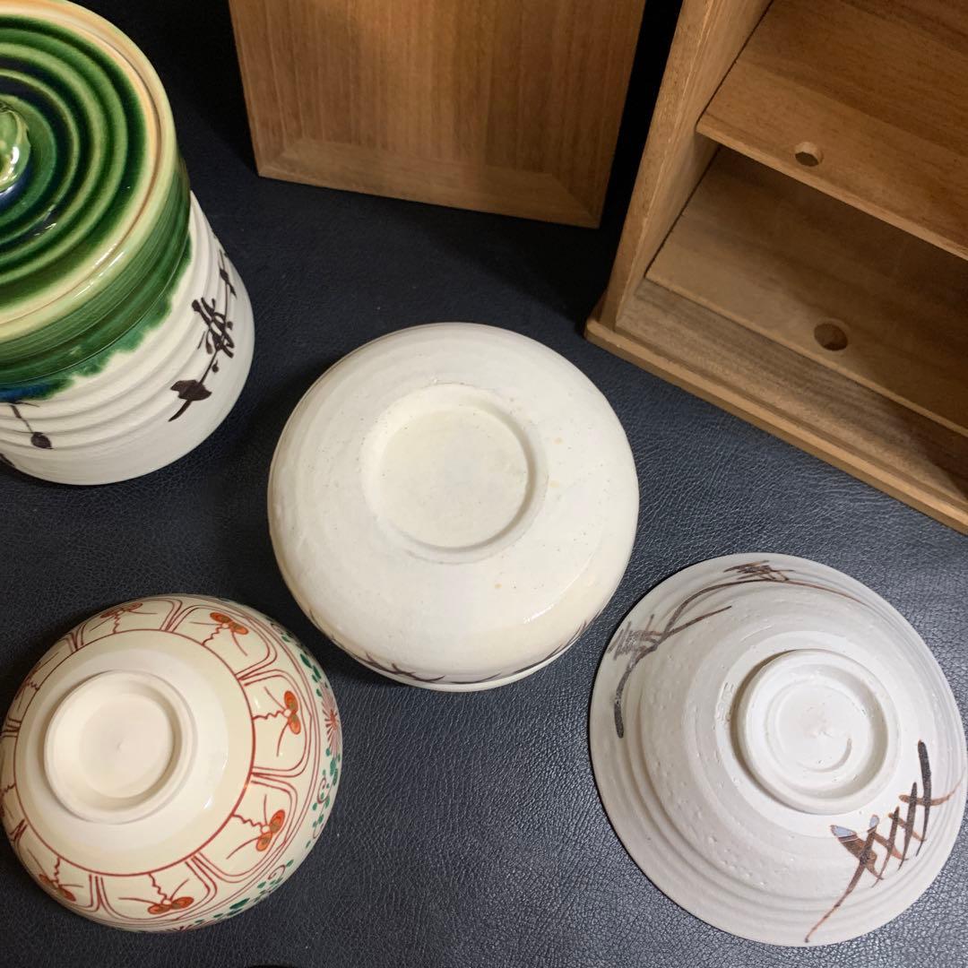 茶道具セット　茶箱　古物　歴史　茶碗　水差し　茶灼　棗　銘有