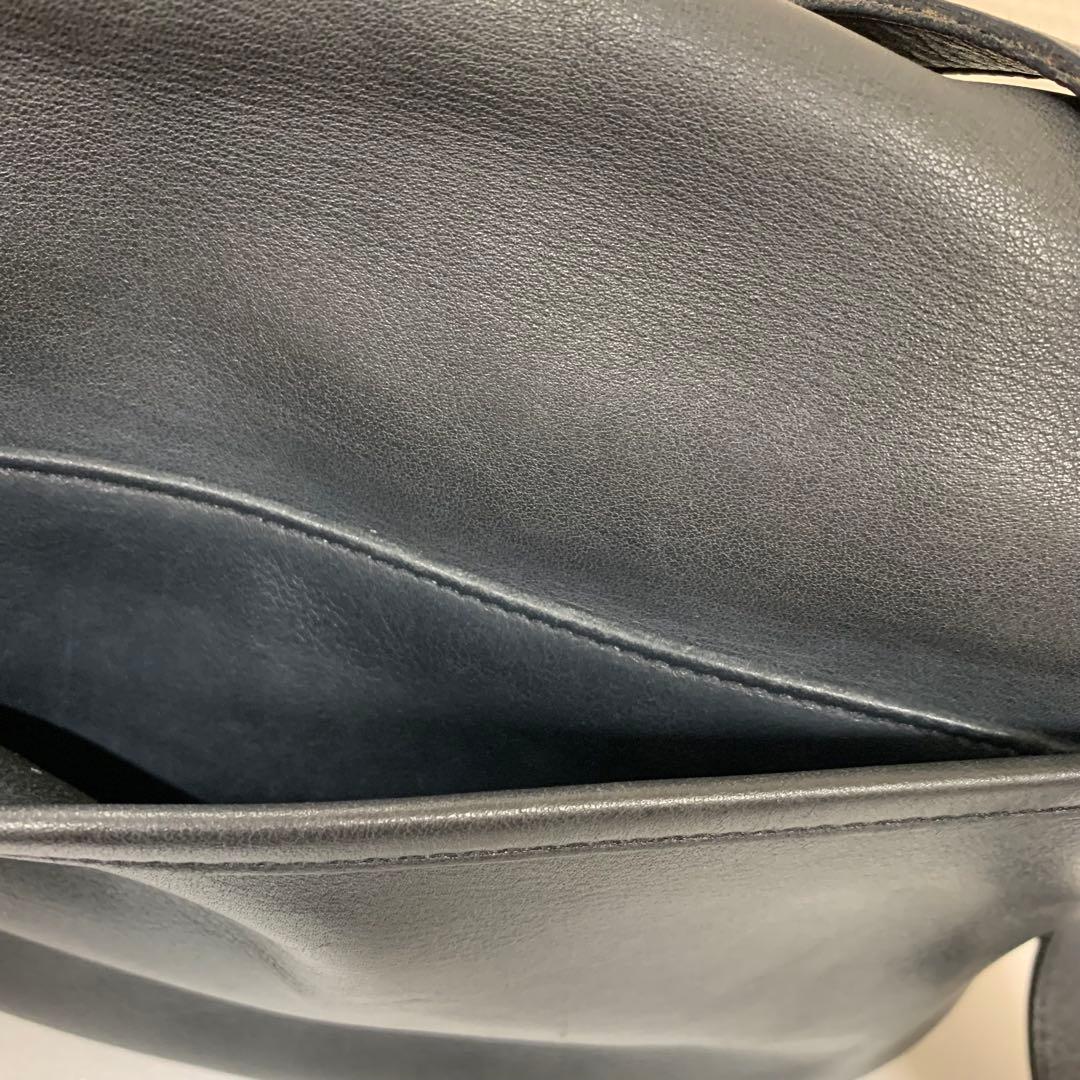 オールドコーチ ショルダーバッグ 4150 本革 ネイビー 金具 チャーム