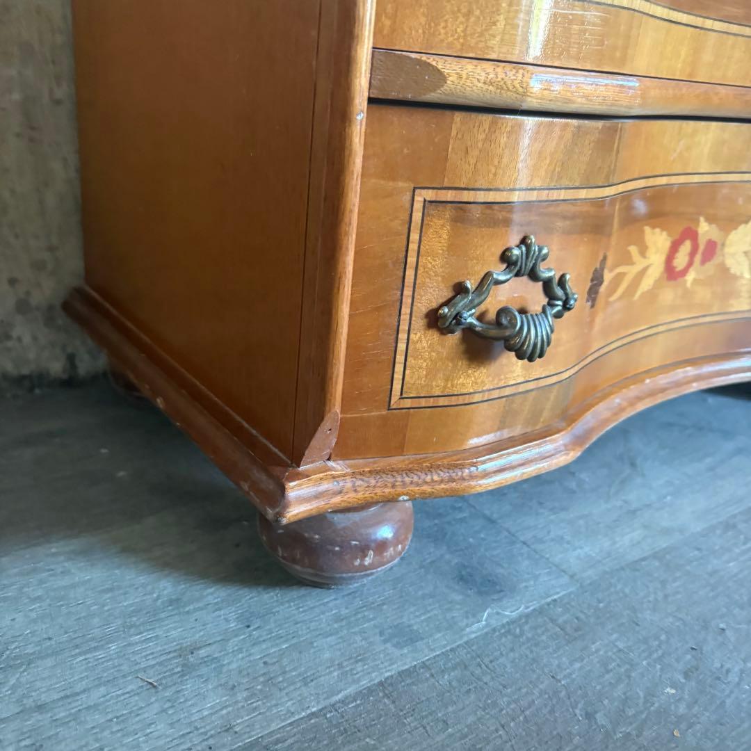 イタリア　MOR-RENS社　象嵌チェスト　4段　ミドルチェスト　マホガニー　②