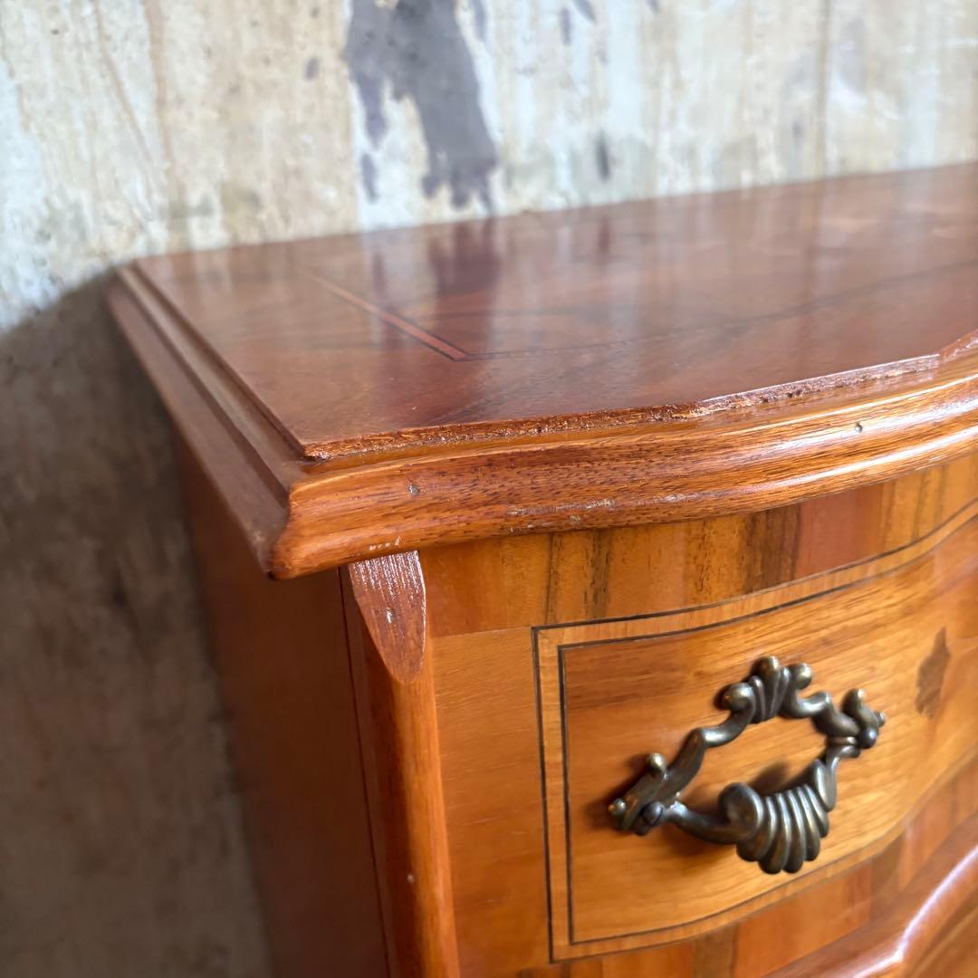 イタリア　MOR-RENS社　象嵌チェスト　4段　ミドルチェスト　マホガニー　②