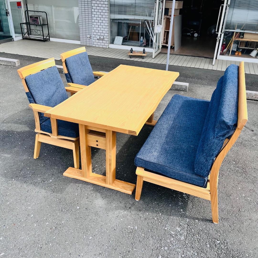 東京インテリア 藍花 ダイニングセット 4点 ウィドゥ・スタイル ベンチタイプ