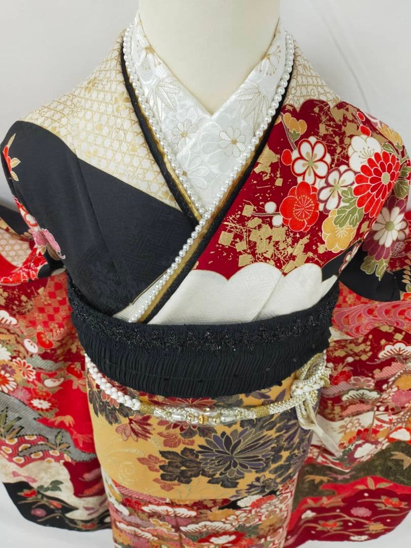 売約済み【WA-Modern】★★正絹　振袖3点セット(振袖袋帯長襦袢)★★