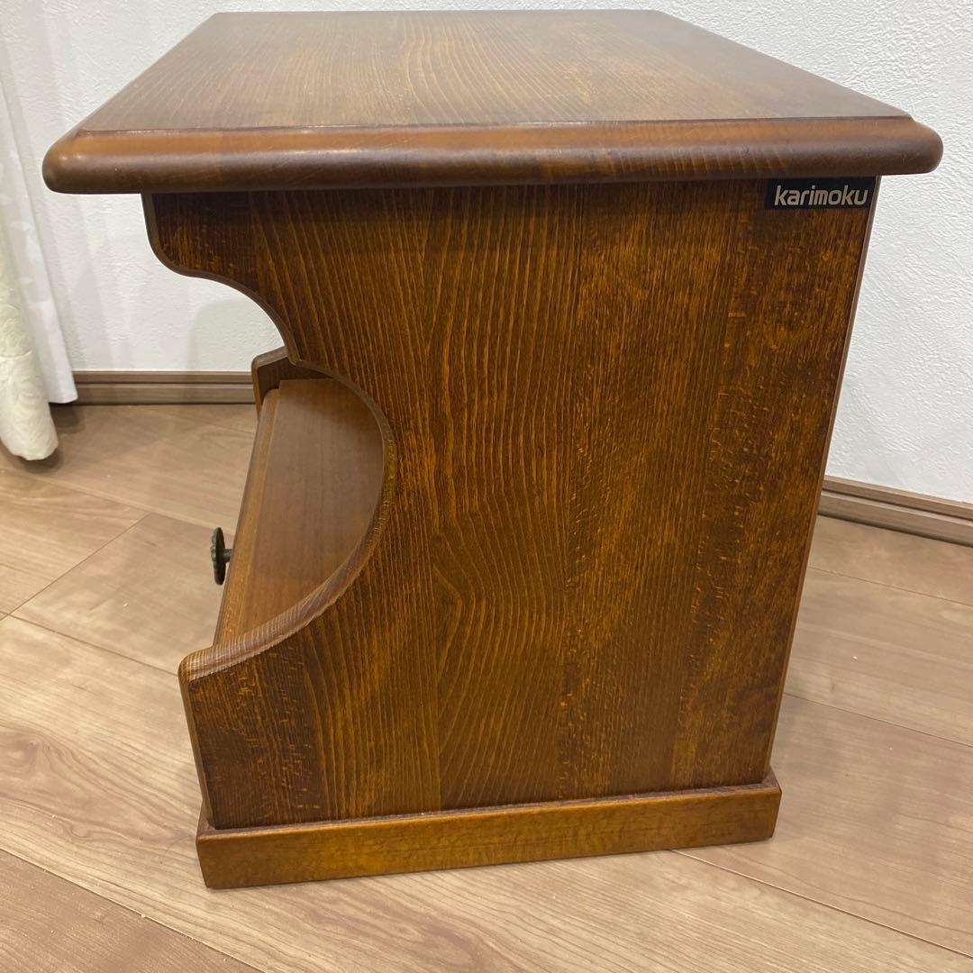カリモク サイドテーブル ナイトテーブル 電話台　回転