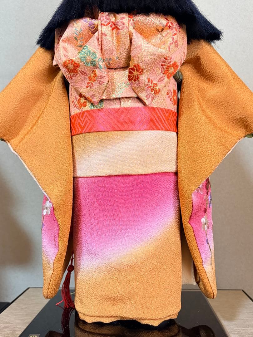 【高級　極美品】市松人形 玉秀作 ペア 男の子 女の子 ガラスケース有　台座付き