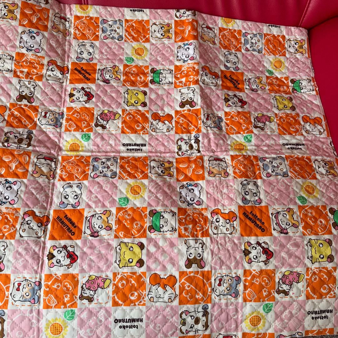 希少　レトロ　とっとこハム太郎　大きなキルト生地　約100×123cm