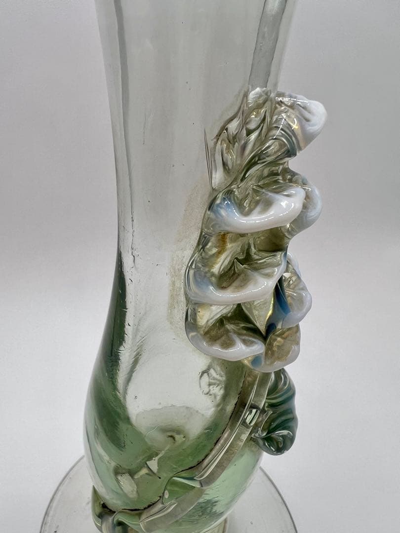 ウランガラス　花瓶　大正ロマン　赤縁フリル　電笠　氷コップ　飴屋瓶　アンティーク