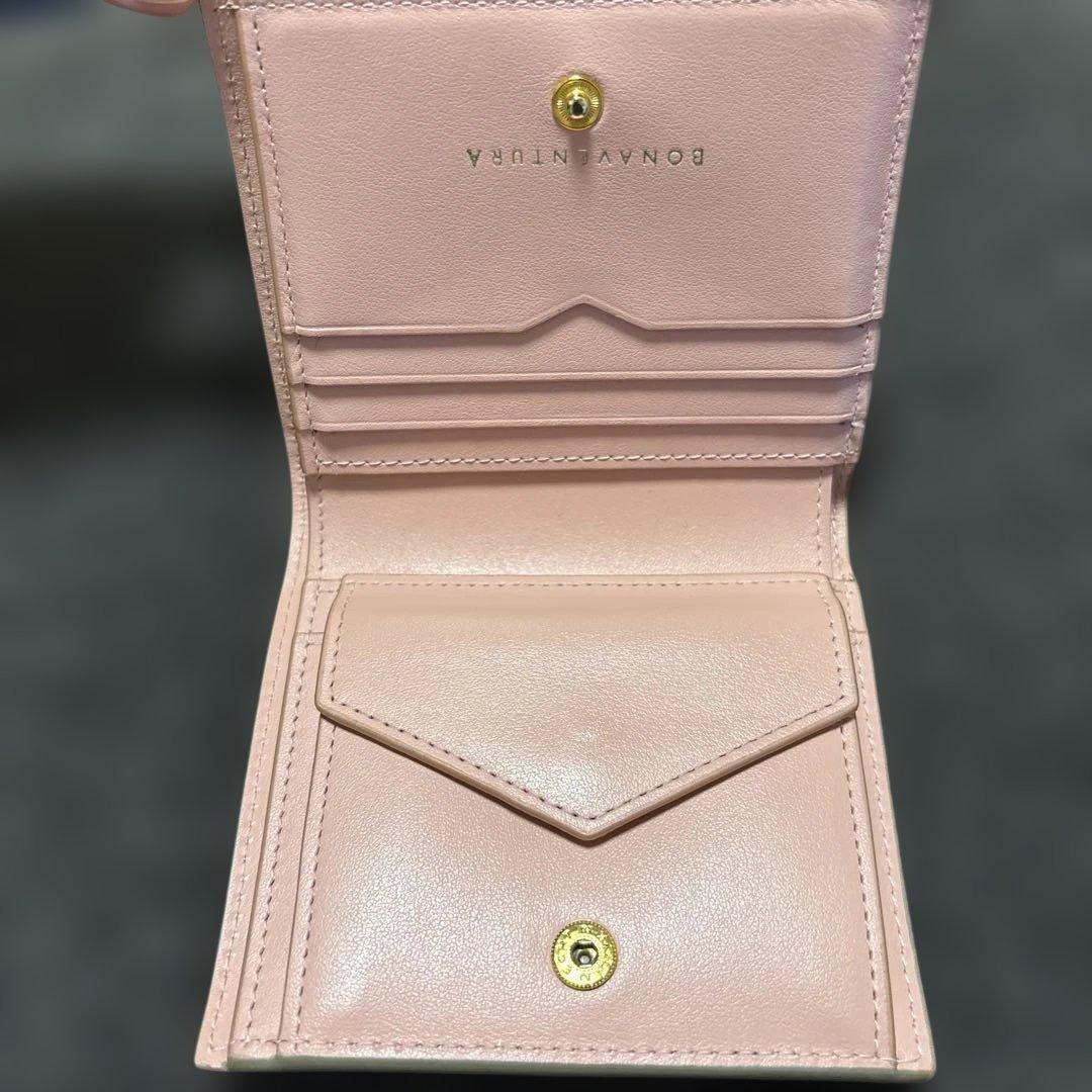 Bonaventura 二つ折り財布 ベージュ コーラル