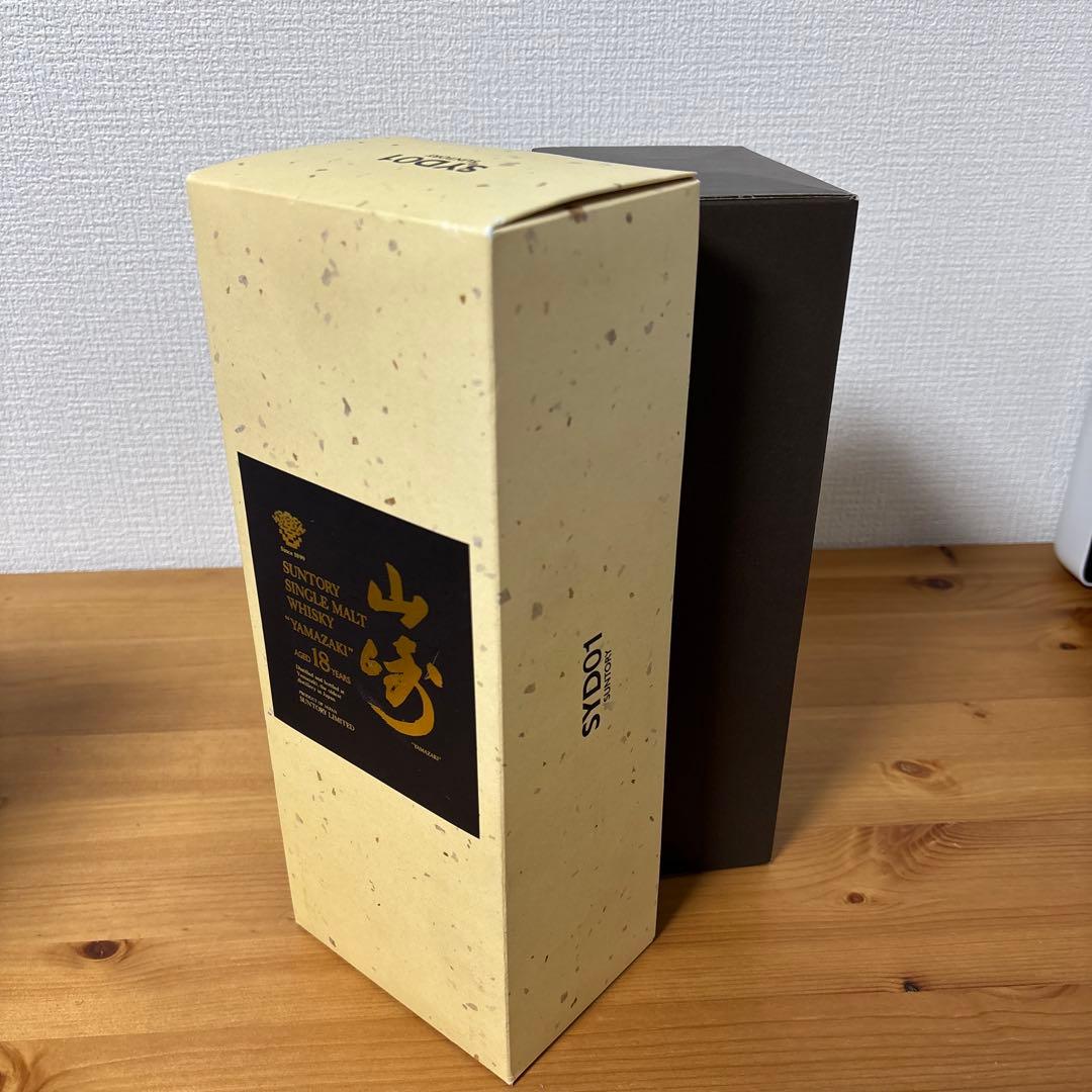 サントリー シングルモルト ウイスキー 山崎18年　750ml　旧ラベル　箱付き