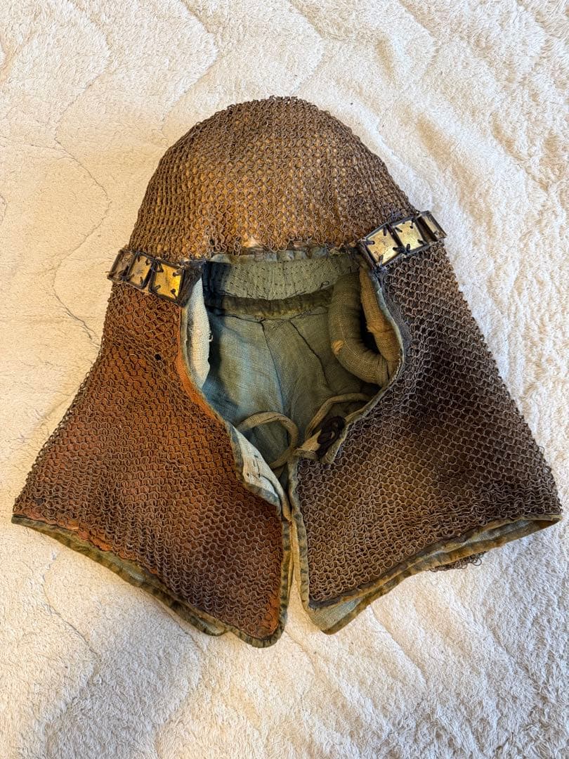 ⭕️ 江戸時代　鎖帷子　【鎖頭巾】　幕末　新撰組　忠臣蔵　❷