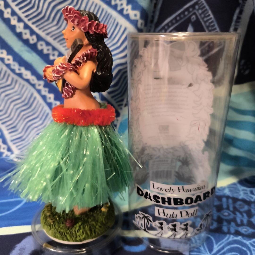 HulaDollダッシュボード用フラドール緑w/ ウクレレ