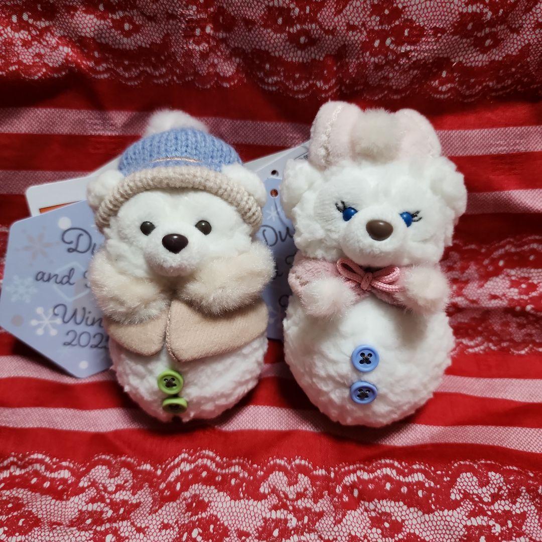 新品 ダッフィーシェリーメイぬいぐるみチャーム　シークレットオブスノーウィーデイ