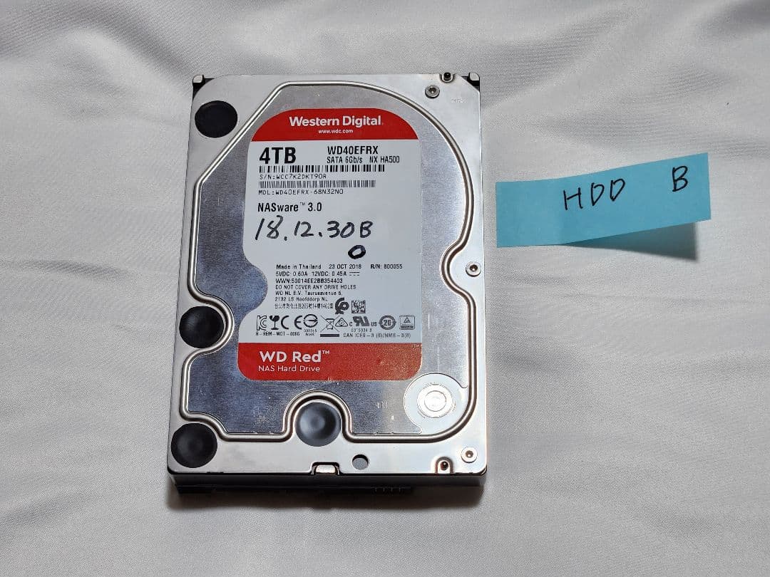 外付けハードディスク・ドライブ HDD 4TB WD Red WD40EFRX-RT2